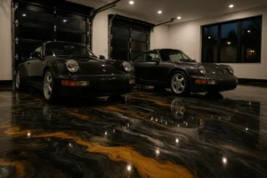 plancher garage epoxy porchse luxury montreal